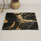 Luxurious Black and Gold Marble Rug Gallery Image 1