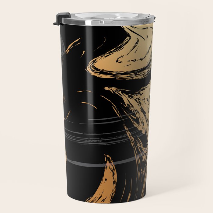 Luxurious Black and Gold Marble Travel Mug Gallery Image 3