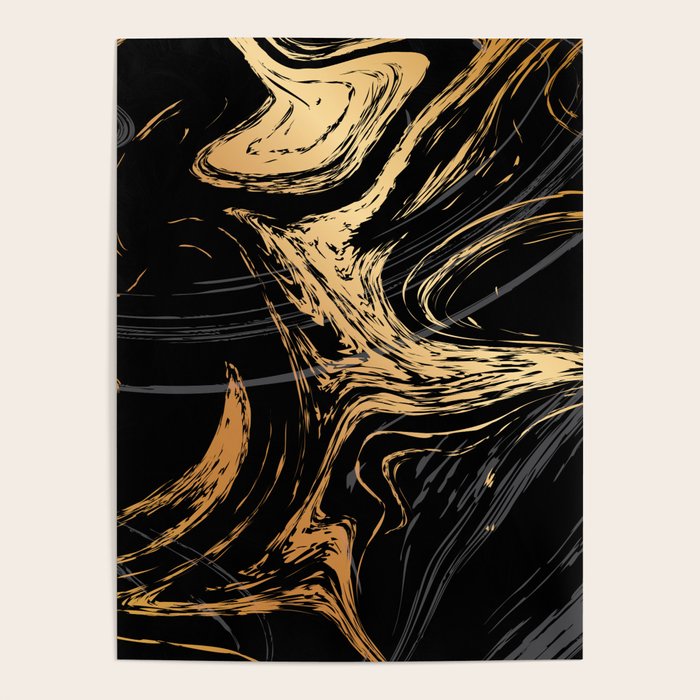 Luxurious Black and Gold Marble Poster Gallery Image 4