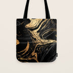 Luxurious Black and Gold Marble Tote Bag Gallery Image 1
