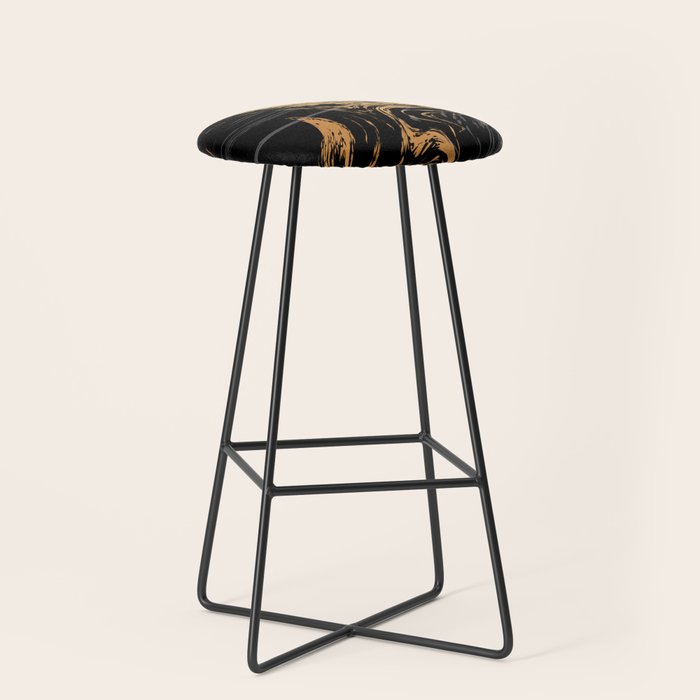 Luxurious Black and Gold Marble Stool Gallery Image 1