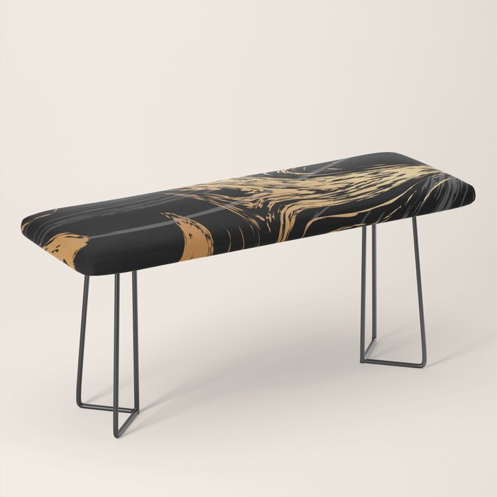 Luxurious Black and Gold Marble Bench Gallery Image 1