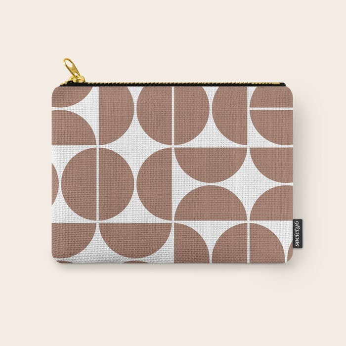 Mid Century Modern Geometric 04 Mocha Mousse Carry All Pouch Gallery Image 1