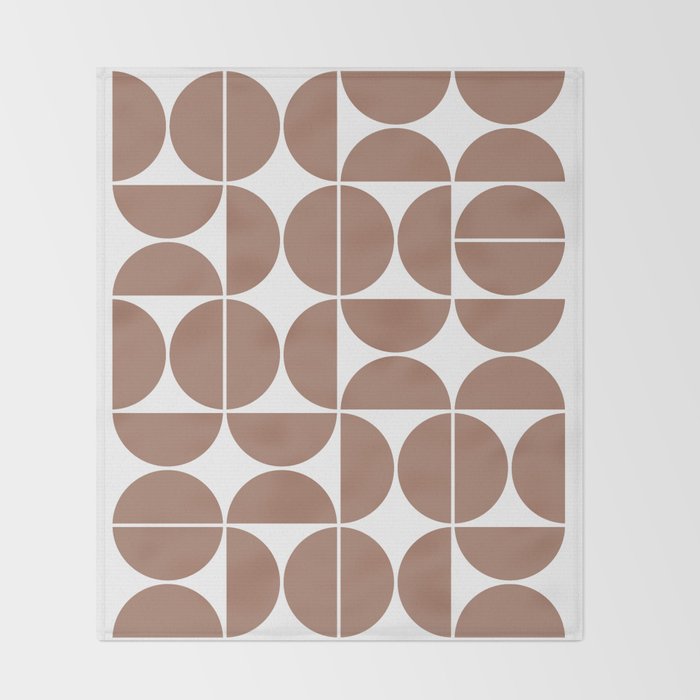 Mid Century Modern Geometric 04 Mocha Mousse Throw Blanket Gallery Image 2