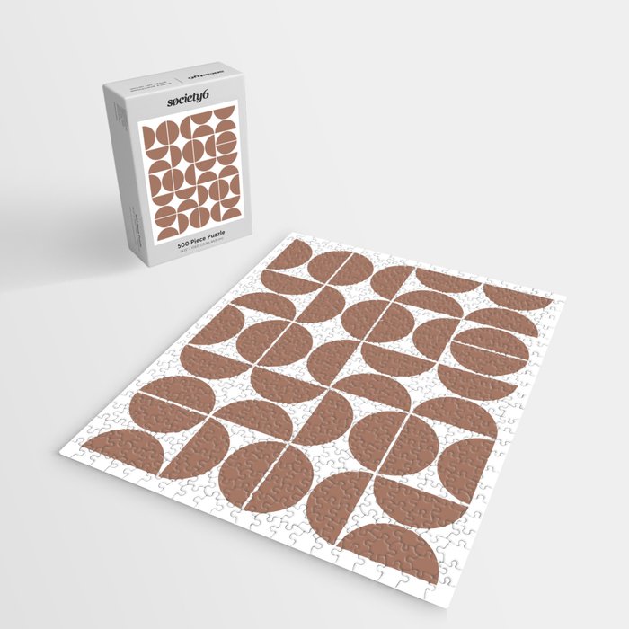 Mid Century Modern Geometric 04 Mocha Mousse Jigsaw Puzzle Gallery Image 2
