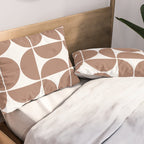 Mid Century Modern Geometric 04 Mocha Mousse Pillow Sham Gallery Image 2