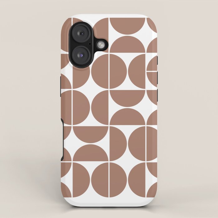 Mid Century Modern Geometric 04 Mocha Mousse iPhone Case Gallery Image 1