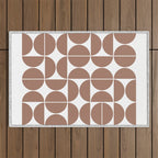 Mid Century Modern Geometric 04 Mocha Mousse Outdoor Rug Gallery Image 1