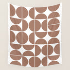 Mid Century Modern Geometric 04 Mocha Mousse Wall Tapestry Gallery Image 4