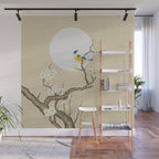 Plum blossoms, bird and the moon Type A (Minhwa: Korean traditional/folk art) Wall Mural Gallery Image 1