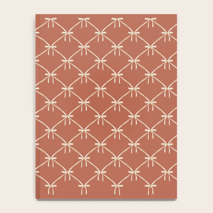 Bows & Ribbons Pattern LVIII Terracotta Orange Notebook Gallery Image 4