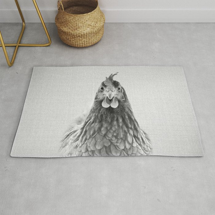 Chicken - Black & White Rug Gallery Image 1