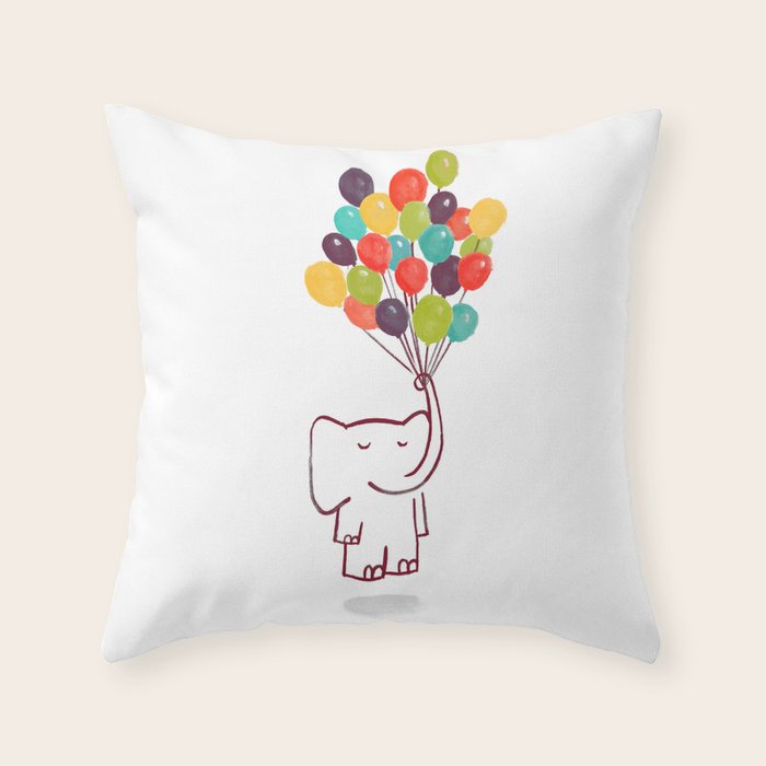 Flying Elephant Throw Pillow Gallery Image 1
