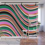 Wavy Stripes XIV - Bold Retro Wall Mural Gallery Image 1