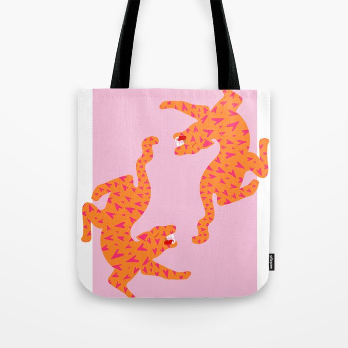 Tiger | Love Heart Print Tote Bag Gallery Image 1