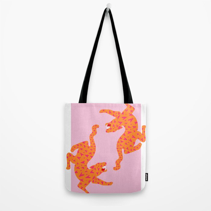 Tiger | Love Heart Print Tote Bag Gallery Image 2