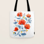 Watercolor Flowers Tote Bag Gallery Image 1