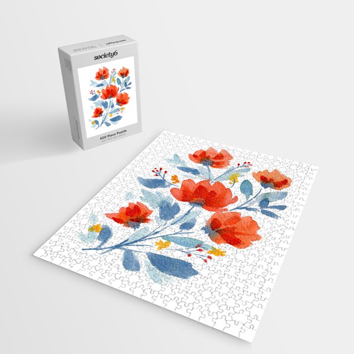 Watercolor Flowers Jigsaw Puzzle Gallery Image 2