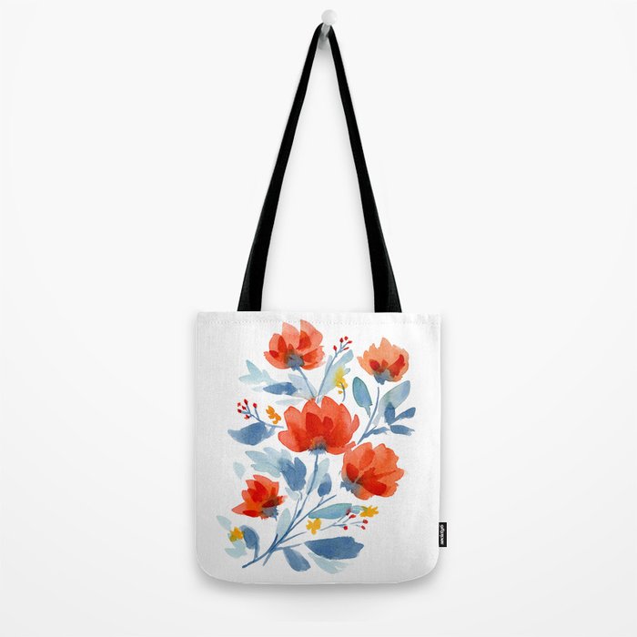 Watercolor Flowers Tote Bag Gallery Image 2