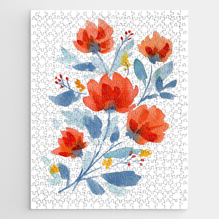 Watercolor Flowers Jigsaw Puzzle Gallery Image 1