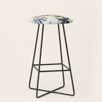 Winter Blue Deer Christmas Watercolor Illustration Stool Gallery Image 1