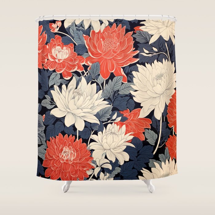 Primary Chrysanthemum Garden   Shower Curtain Gallery Image 1