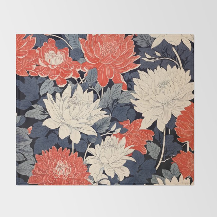 Primary Chrysanthemum Garden   Throw Blanket Gallery Image 2