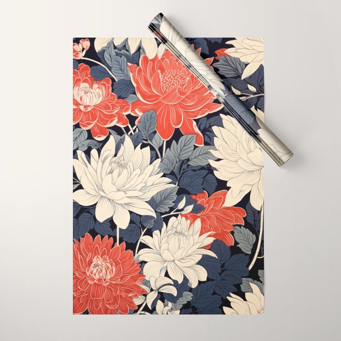 Primary Chrysanthemum Garden   Wrapping Paper Gallery Image 1