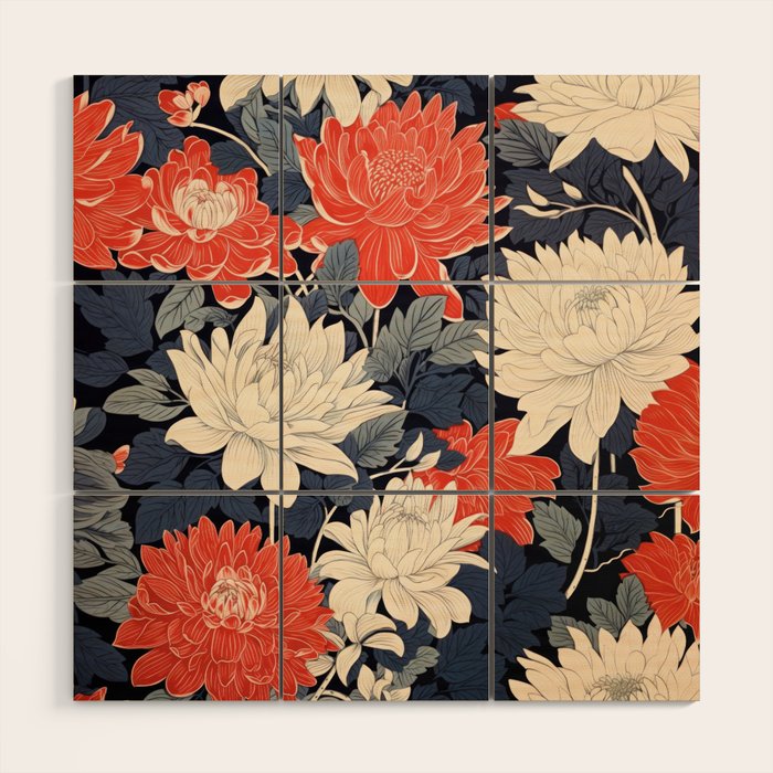 Primary Chrysanthemum Garden   Wood Wall Art Gallery Image 1