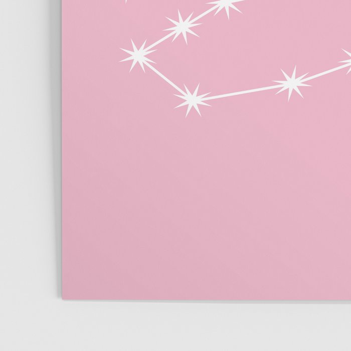 Scorpio Zodiac Star Constellation Line Art Soft Pink Poster Gallery Image 3