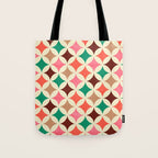 Bold and Cheerful Christmas Quilt: Starry Circles with Texture Tote Bag Gallery Image 1