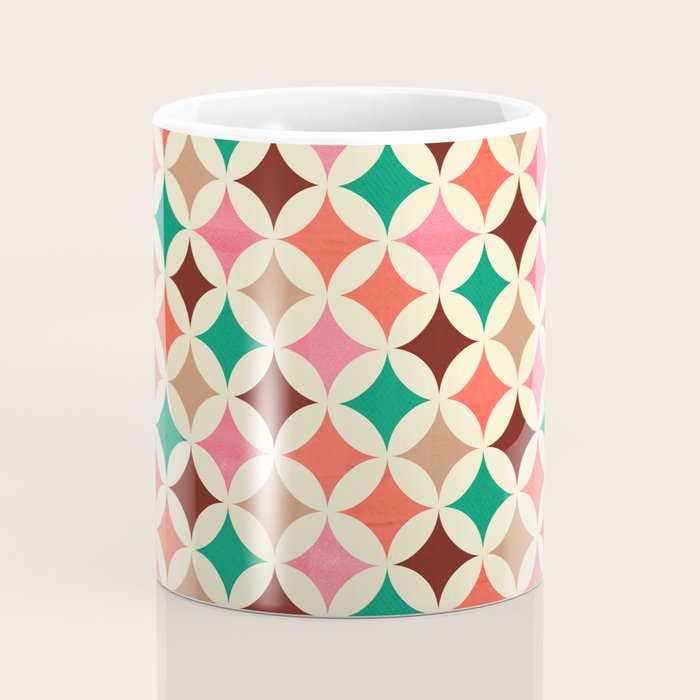Bold and Cheerful Christmas Quilt: Starry Circles with Texture Coffee Mug Gallery Image 4