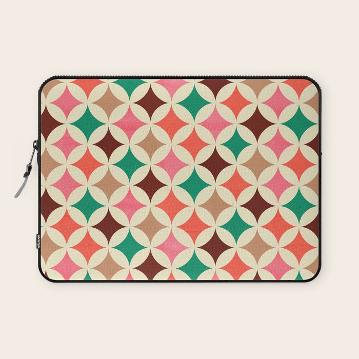 Bold and Cheerful Christmas Quilt: Starry Circles with Texture Laptop Sleeve Gallery Image 1