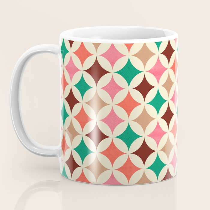 Bold and Cheerful Christmas Quilt: Starry Circles with Texture Coffee Mug Gallery Image 3