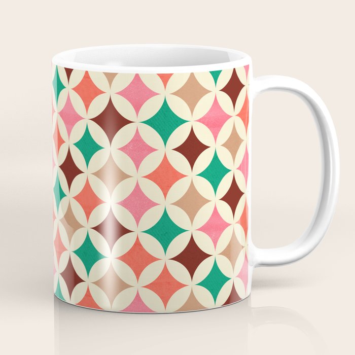 Bold and Cheerful Christmas Quilt: Starry Circles with Texture Coffee Mug Gallery Image 1