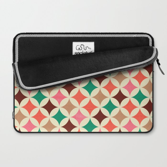 Bold and Cheerful Christmas Quilt: Starry Circles with Texture Laptop Sleeve Gallery Image 2