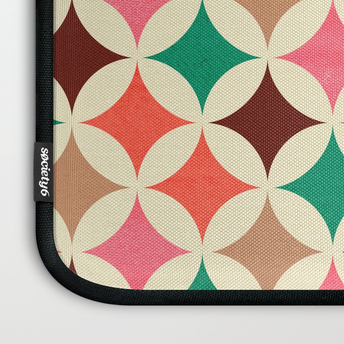 Bold and Cheerful Christmas Quilt: Starry Circles with Texture Laptop Sleeve Gallery Image 3