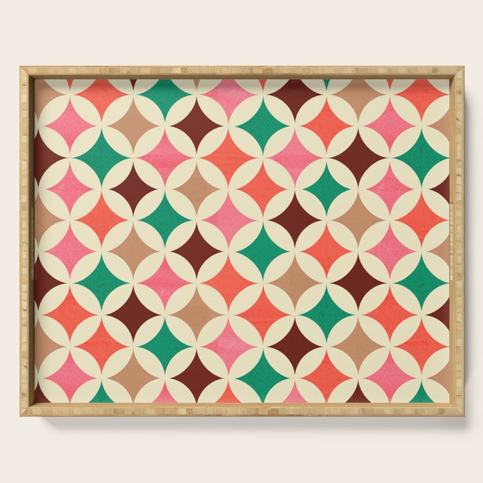 Bold and Cheerful Christmas Quilt: Starry Circles with Texture Serving Tray Gallery Image 1