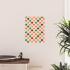 Bold and Cheerful Christmas Quilt: Starry Circles with Texture Poster Gallery Image 2