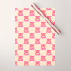 Hot Pink Tiger Portrait Wrapping Paper Gallery Image 1