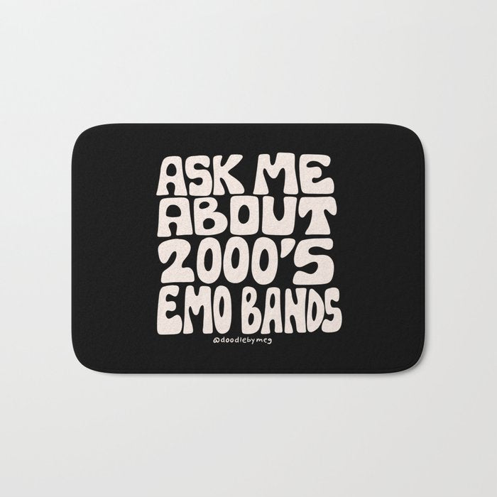 Ask Me About 2000's Emo Bands Bath Mat Gallery Image 1
