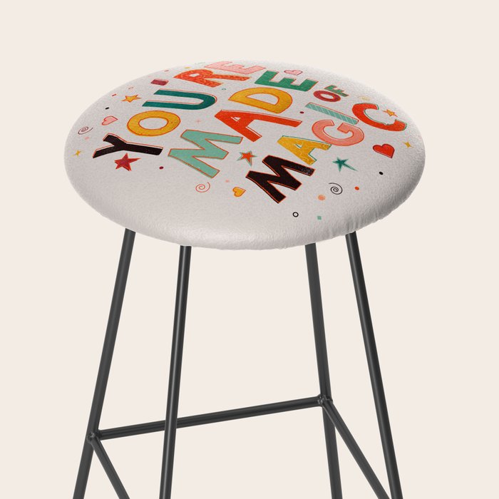 You Are Made Of Magic - colorful letters Stool Gallery Image 2