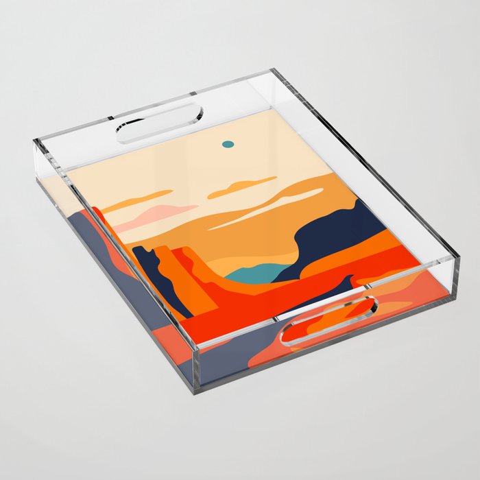 Colorful desert dune nature landscape art Acrylic Tray Gallery Image 1