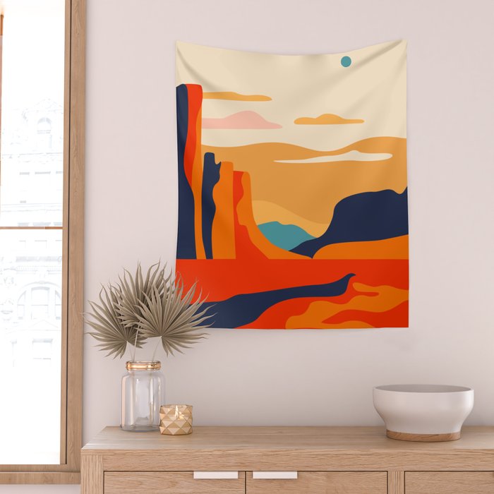 Colorful desert dune nature landscape art Wall Tapestry Gallery Image 2