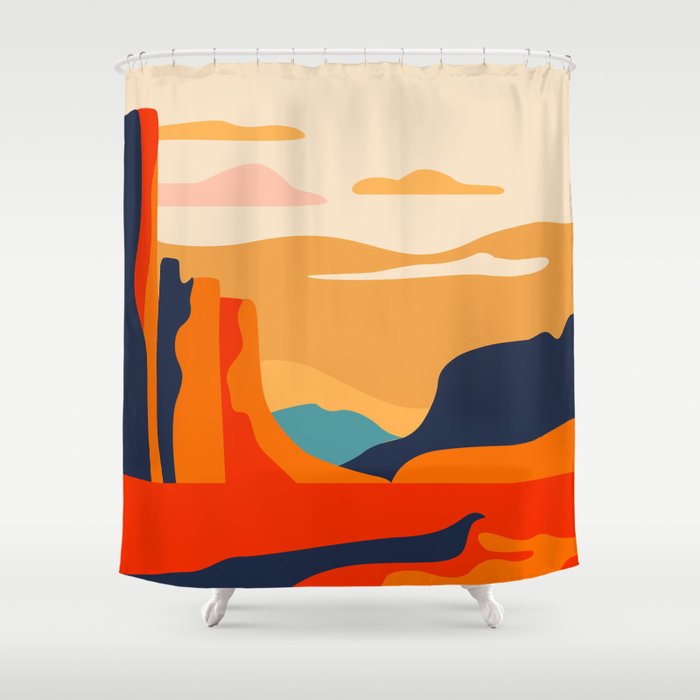 Colorful desert dune nature landscape art Shower Curtain Gallery Image 1