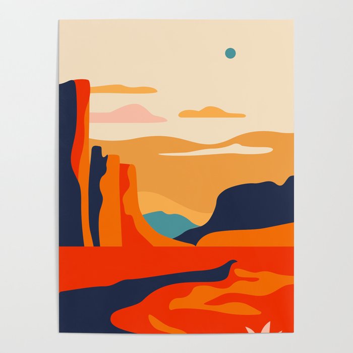 Colorful desert dune nature landscape art Poster Gallery Image 4