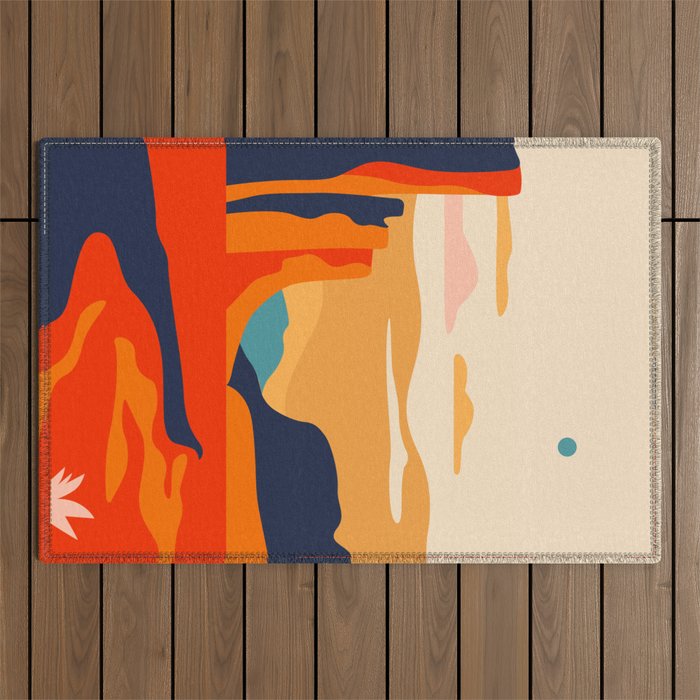 Colorful desert dune nature landscape art Outdoor Rug Gallery Image 1