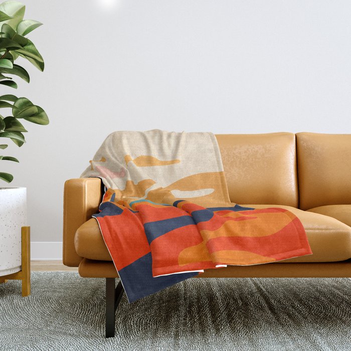 Colorful desert dune nature landscape art Throw Blanket Gallery Image 1