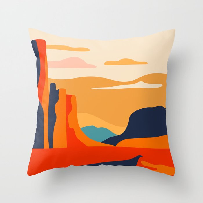 Colorful desert dune nature landscape art Throw Pillow Gallery Image 1