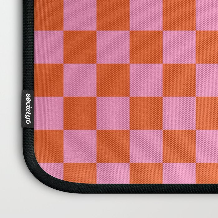 Pink Checker Pattern Laptop Sleeve Gallery Image 3